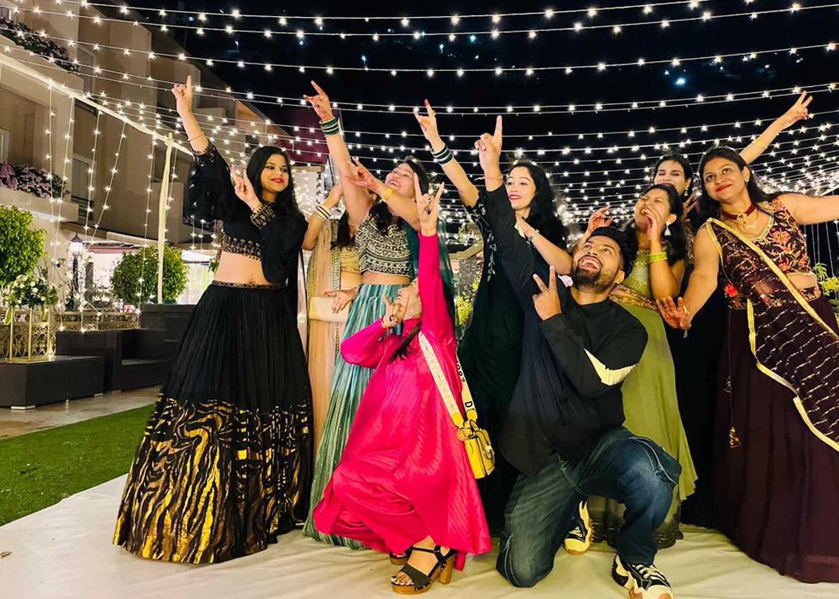 Wedding dance group enjoying a performance